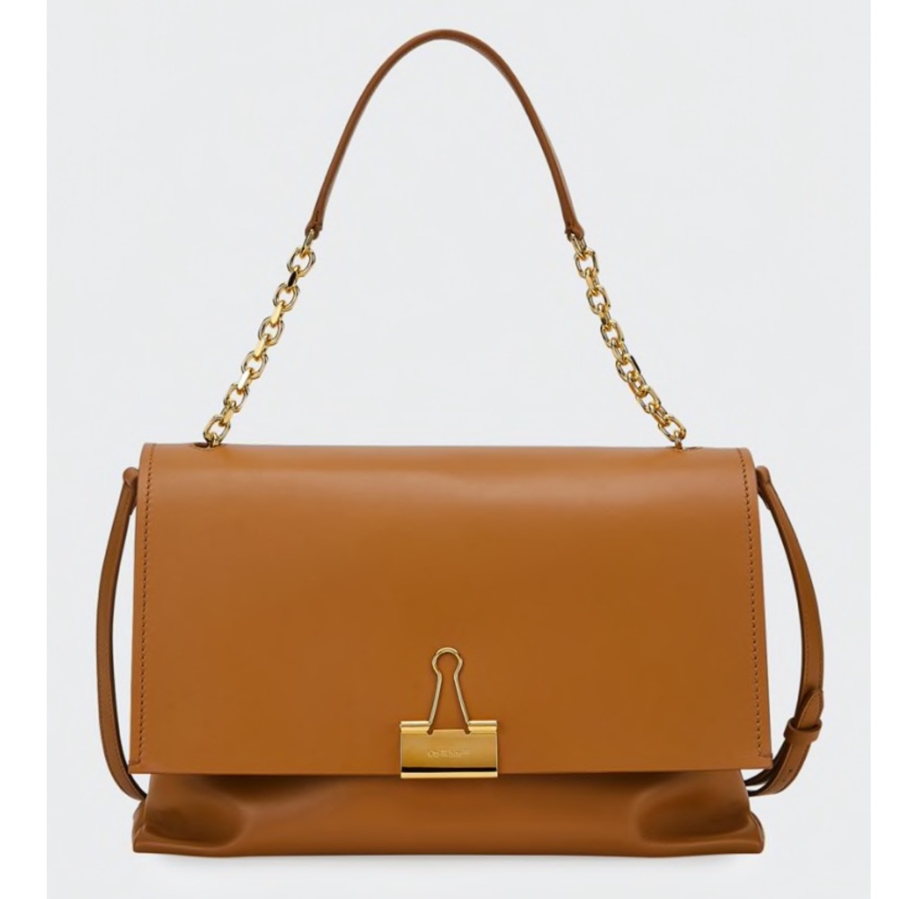 Off-White Binder Large Leather Shoulder Bag
